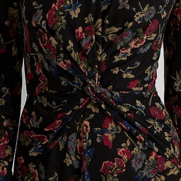 Lauren ralph Lauren Women's Floral Surplice Jersey Dress size 6 - Picture 4 of 6